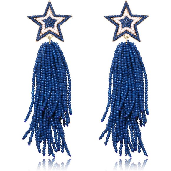 Jewelry - Dangle Earrings Waterfall Beaded Star Tassel Bohemian Jewelry for Women